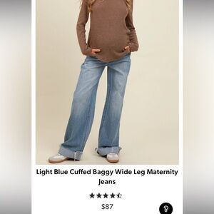 Maternity Light Blue Wide Leg Jeans